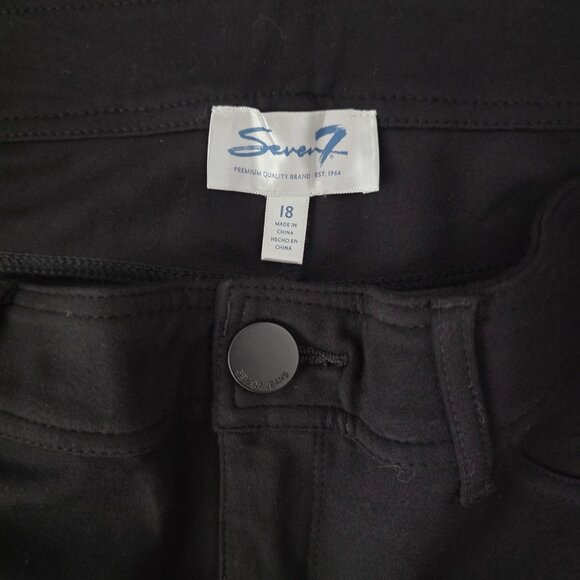 Seven7 Black Pull On High Rise Skinny Stretch Ponte Pants Size 18 - Picture 5 of 8